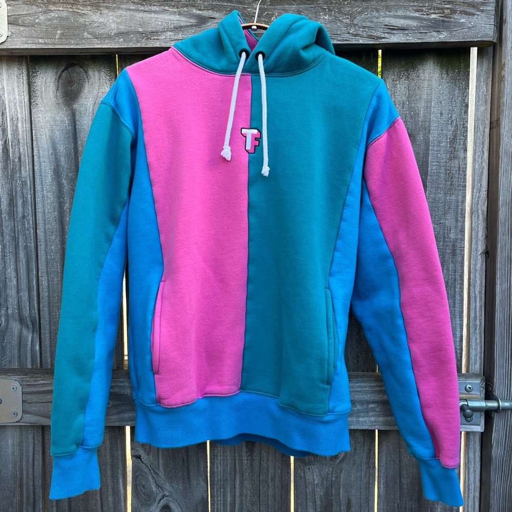 Teddy Fresh Hoodie Colorblock blue pink green